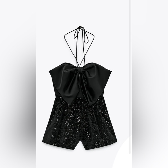 Zara sequin romper with a cute bow: Party Collection - Picture 4 of 7